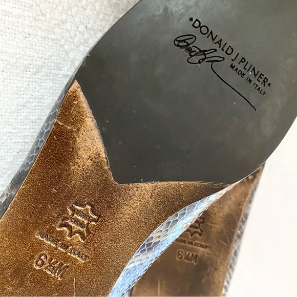 Donald J. Pliner “Ana” Python Snakeskin Leather Flats Size US 6.5 Made in Italy - Picture 4 of 12